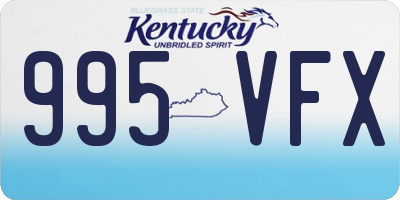 KY license plate 995VFX