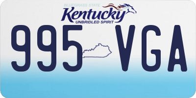 KY license plate 995VGA