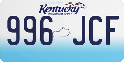 KY license plate 996JCF