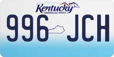 KY license plate 996JCH