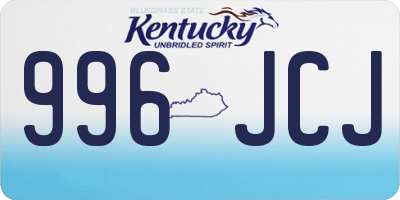 KY license plate 996JCJ