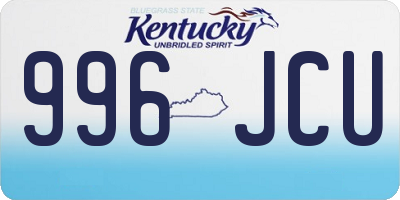 KY license plate 996JCU