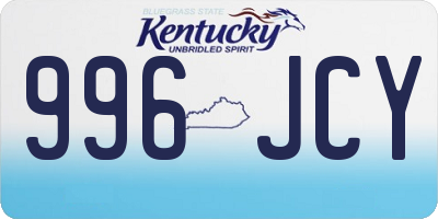 KY license plate 996JCY