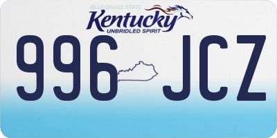 KY license plate 996JCZ