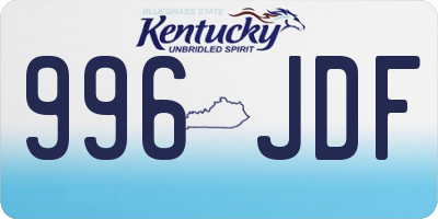 KY license plate 996JDF