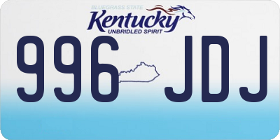 KY license plate 996JDJ