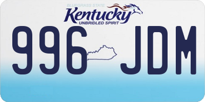 KY license plate 996JDM