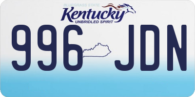 KY license plate 996JDN
