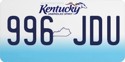 KY license plate 996JDU