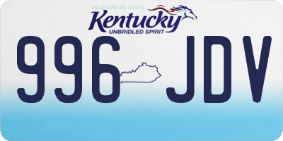 KY license plate 996JDV