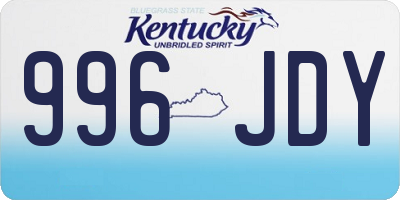 KY license plate 996JDY