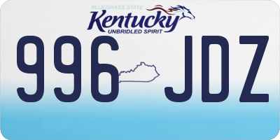 KY license plate 996JDZ