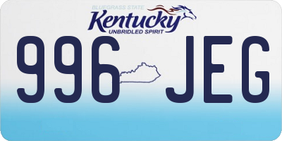 KY license plate 996JEG