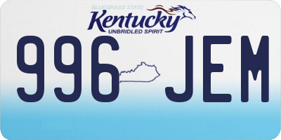 KY license plate 996JEM