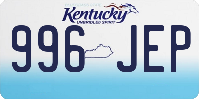 KY license plate 996JEP
