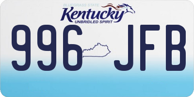 KY license plate 996JFB