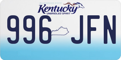KY license plate 996JFN