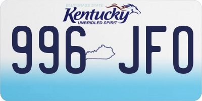 KY license plate 996JFO