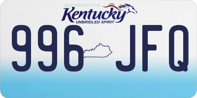 KY license plate 996JFQ