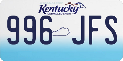 KY license plate 996JFS