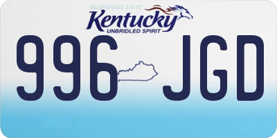 KY license plate 996JGD