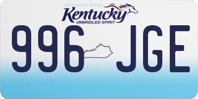 KY license plate 996JGE