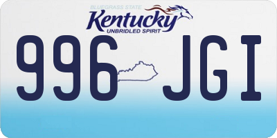KY license plate 996JGI