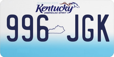 KY license plate 996JGK