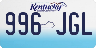 KY license plate 996JGL