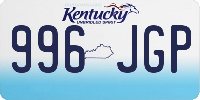 KY license plate 996JGP