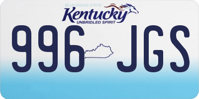 KY license plate 996JGS