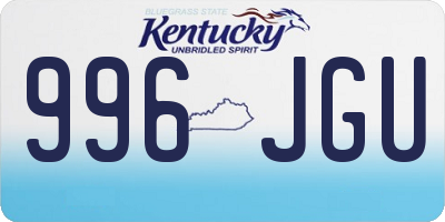KY license plate 996JGU