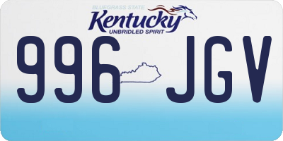 KY license plate 996JGV