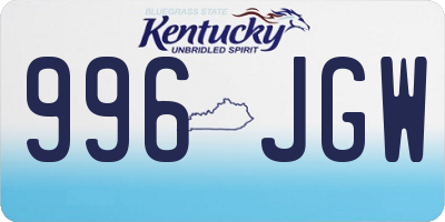 KY license plate 996JGW