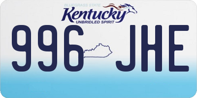 KY license plate 996JHE
