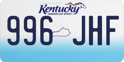 KY license plate 996JHF