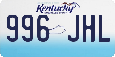 KY license plate 996JHL