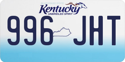 KY license plate 996JHT