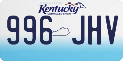 KY license plate 996JHV