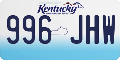 KY license plate 996JHW