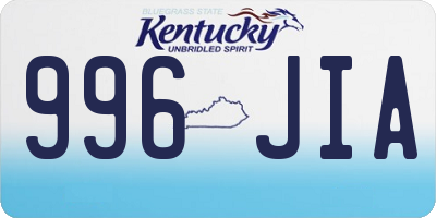 KY license plate 996JIA