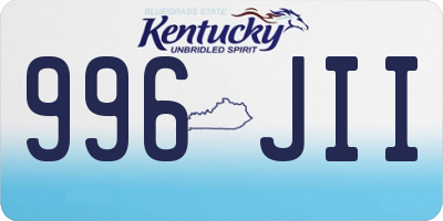 KY license plate 996JII