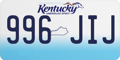 KY license plate 996JIJ