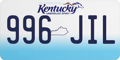 KY license plate 996JIL