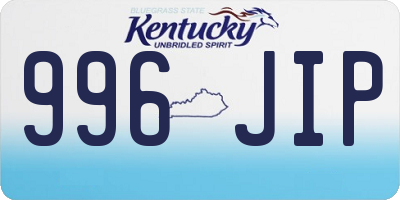KY license plate 996JIP