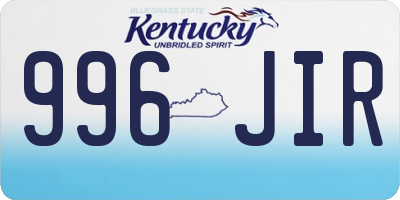 KY license plate 996JIR