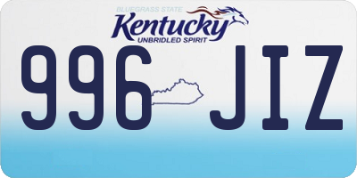 KY license plate 996JIZ