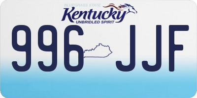 KY license plate 996JJF
