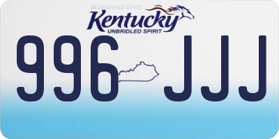 KY license plate 996JJJ