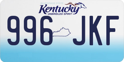 KY license plate 996JKF